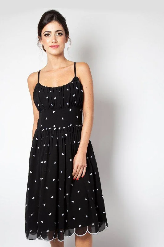 Ball Gown Women Dress with a Full Skirt for a Princess - like LookDotty Polka Dot Flared Dress