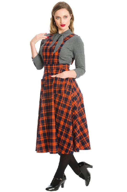 Halter Neck Women Dress to Show Off the Shoulders and NecklineMiss Spook Check Pinafore Dress