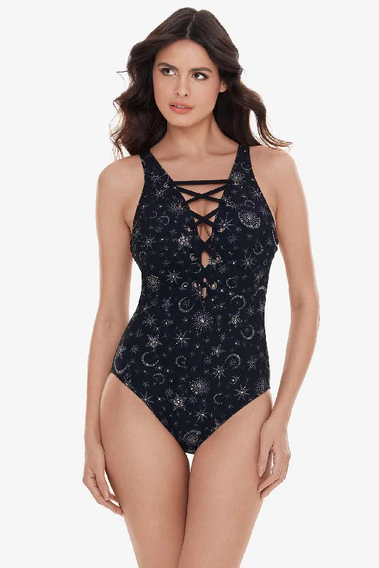 One - piece women swimwear with cut - outs for a stylish and modern appealLucky Stars Steffi One Piece Swimsuit