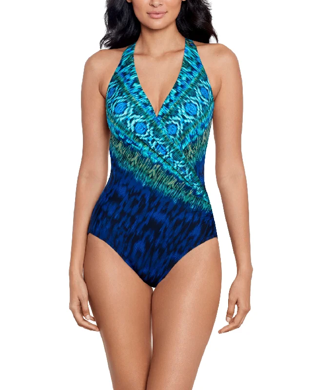 Convertible women swimwear that can be worn in multiple styles for versatility2024 Miraclesuit Alhambra Wrapsody One Piece Swimsuit - 6553849