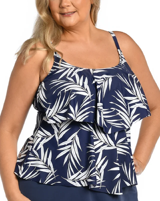 Sports women swimwear for high - intensity water activities like swimming laps2024 Maxine of Hollywood Women's Plus Double Tiered Tankini Top - Mw4de58