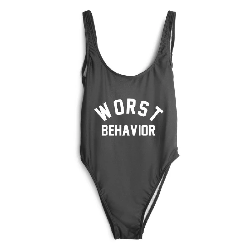 Metallic women swimwear with a shiny finish for a glamorous poolside lookWORST BEHAVIOR [SWIMSUIT]