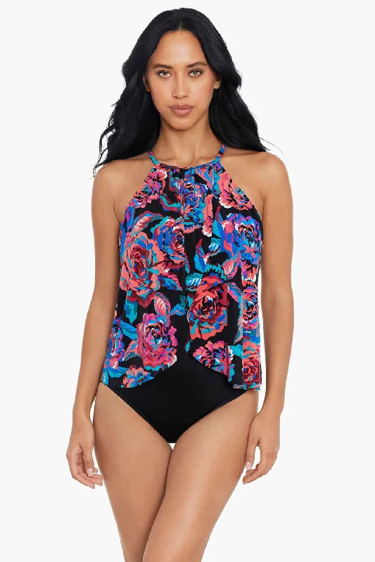 Convertible women swimwear that can be worn in multiple styles for versatilitySonic Blooms Aubrey One Piece Swimsuit