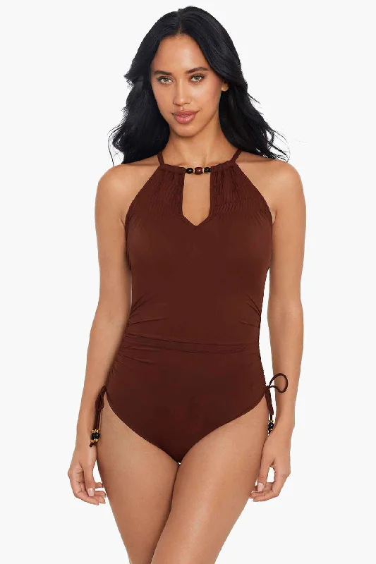 Monokini women swimwear with a unique one - piece - meets - bikini designMarley Sachi One Piece Swimsuit