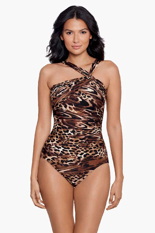 Printed floral women swimwear for a feminine and colorful beach vibeOcicat Europa One Piece Swimsuit