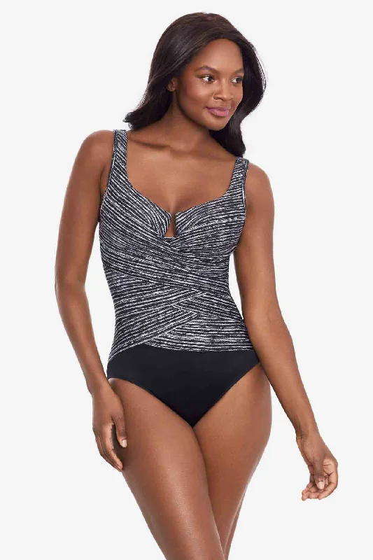 Push - up women swimwear to enhance the bust for a more confident beach lookSelenite Layered Escape One Piece Swimsuit