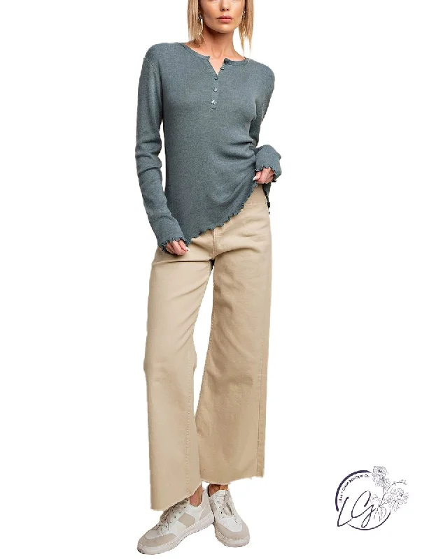 Wrap - Style Women Long Sleeve Top for a Versatile FitSoft Breeze Half-Button Henley