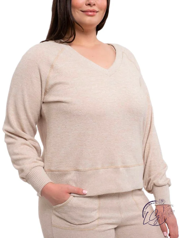 Wrap - Style Women Long Sleeve Top for a Versatile FitCurvy Keep Me Warm Lounge Long Sleeve