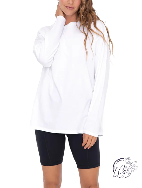 Cable - Knit Women Long Sleeve Top with a Cozy TextureNature's Embrace Boyfriend Tee