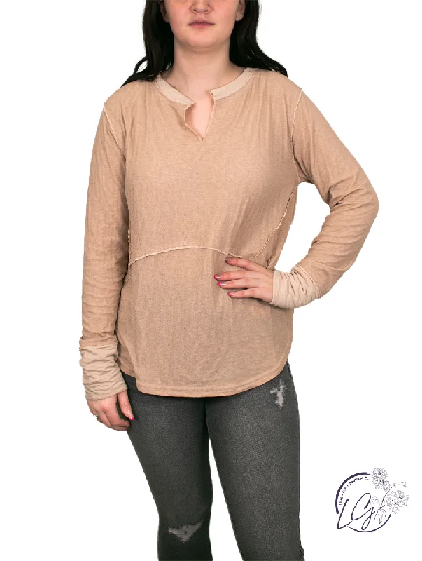 Mock Neck Women Long Sleeve Top for a Modern AestheticGentle Embrace Reversible Top