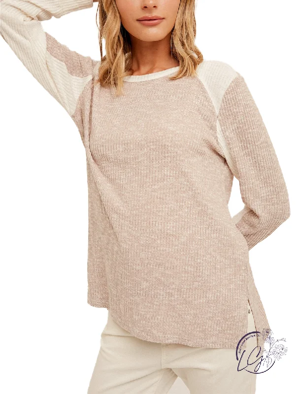 Metallic Accent Women Long Sleeve Top for a Glamorous LookUrban Ribbed Color Tee