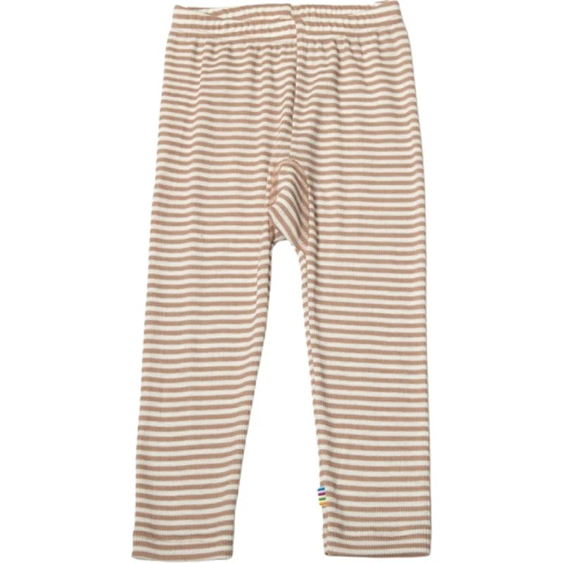 Joha Uld/Silke Light Brown Stripe Leggings