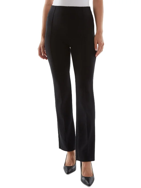 Womens Pintuck Pull On Straight Leg Pants