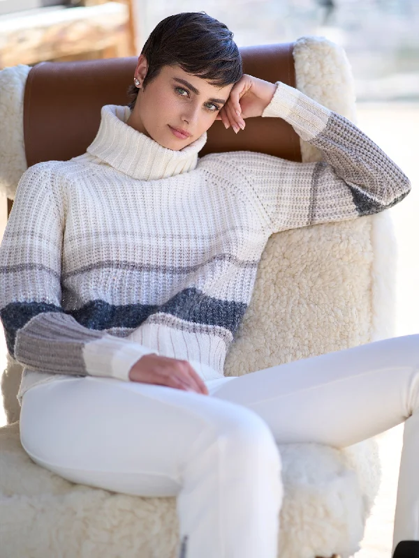 Cropped Women Sweater to Pair with High - Waisted BottomsAlison Turtleneck Ski Sweater