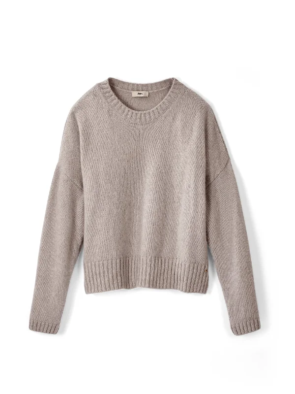 Cropped Women Sweater to Pair with High - Waisted BottomsAlpaca Crew Sweater