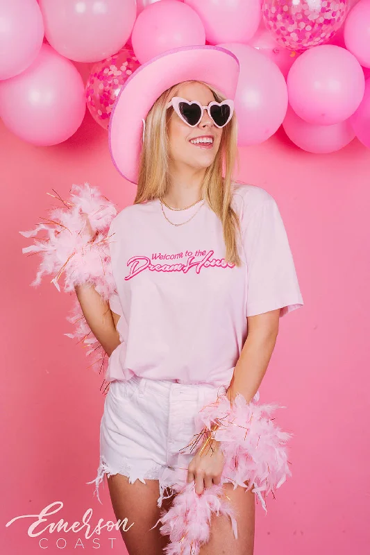 Crop Top Women T Shirt to Pair with High - Waisted BottomsAlpha Omicron Pi Barbie Dream House Bid Day Tee