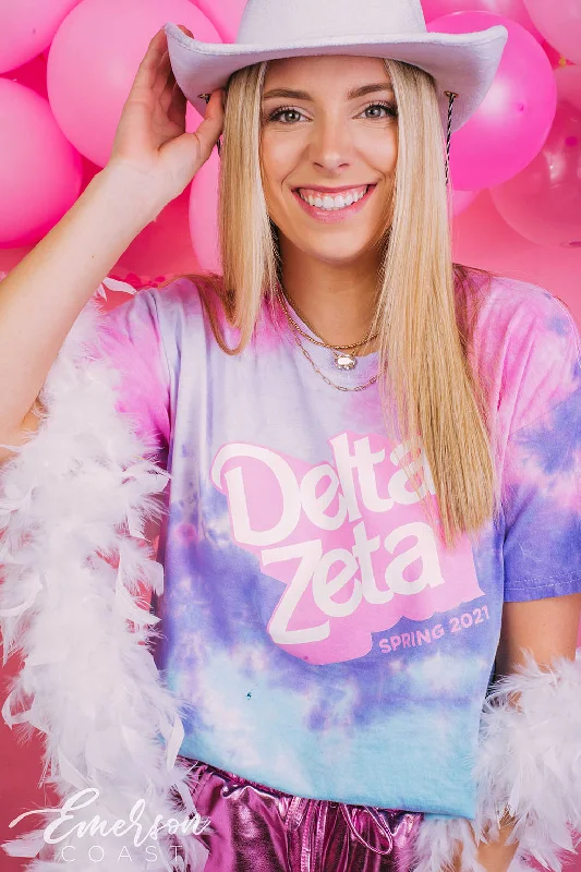 Striped Women T Shirt in a Classic PatternDelta Zeta Barbie Bid Day Tie Dye Tee