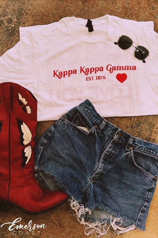 Sequined Women T Shirt for a Sparkly Night OutKappa Kappa Gamma Recruitment I Love You KKG Tee