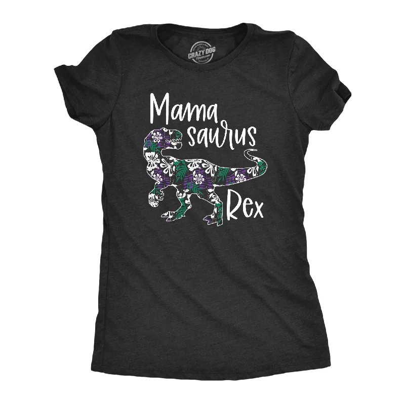 Long Sleeve Women T Shirt for Cooler WeatherMamasaurus Rex Floral Women's T Shirt