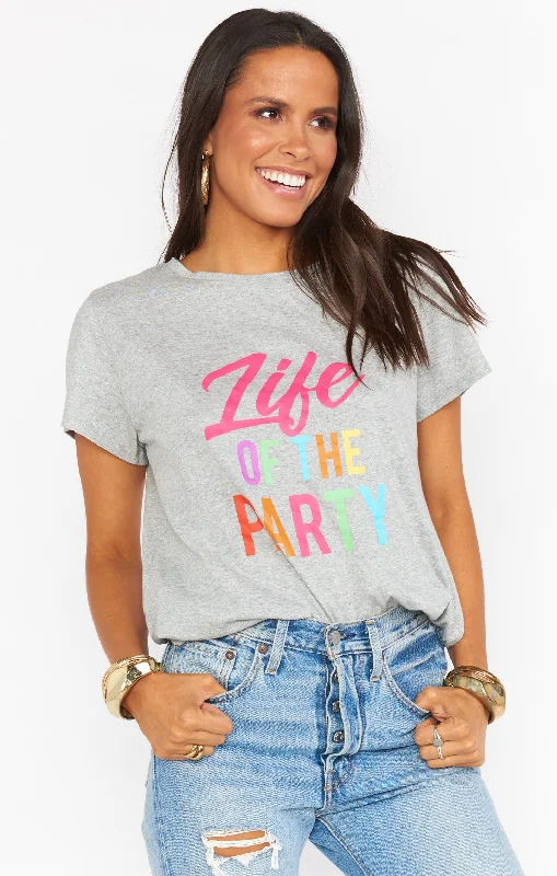 Button - Down Women Sweater for a Versatile LookOliver Tee ~ Life of the Party Graphic