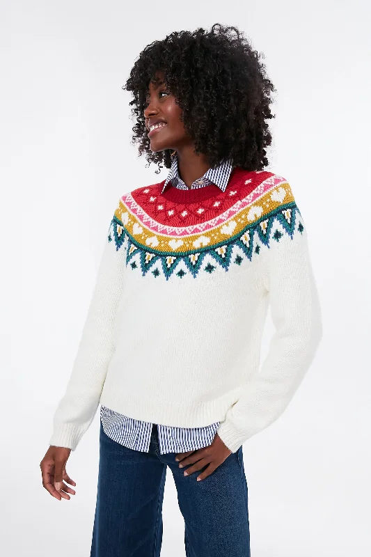 Cable - Knit Women Sweater with Intricate PatternsRainbow Fairisle ML Alpine Sweater