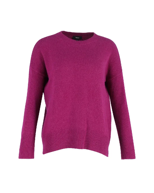 Organic Cotton Women Sweater for an Eco - Friendly ChoiceTheory Round Neck Jumper in Purple Cashmere