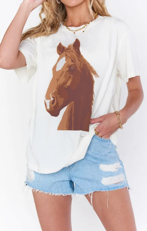 Cashmere Women Sweater with a Luxurious Soft TouchTravis Tee ~ Horse Head Graphic