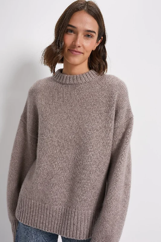 Lightweight Women Sweater for Spring and FallWheat Genevieve Cashmere Blend Crewneck Sweater