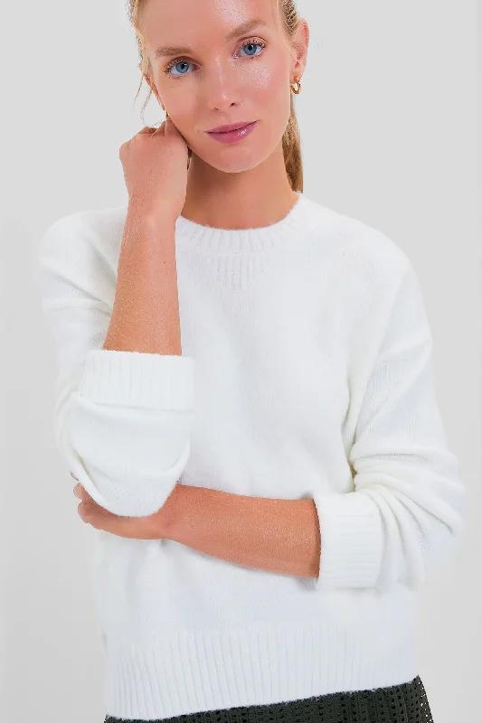 Lightweight Women Sweater for Spring and FallWhite Faris Pullover