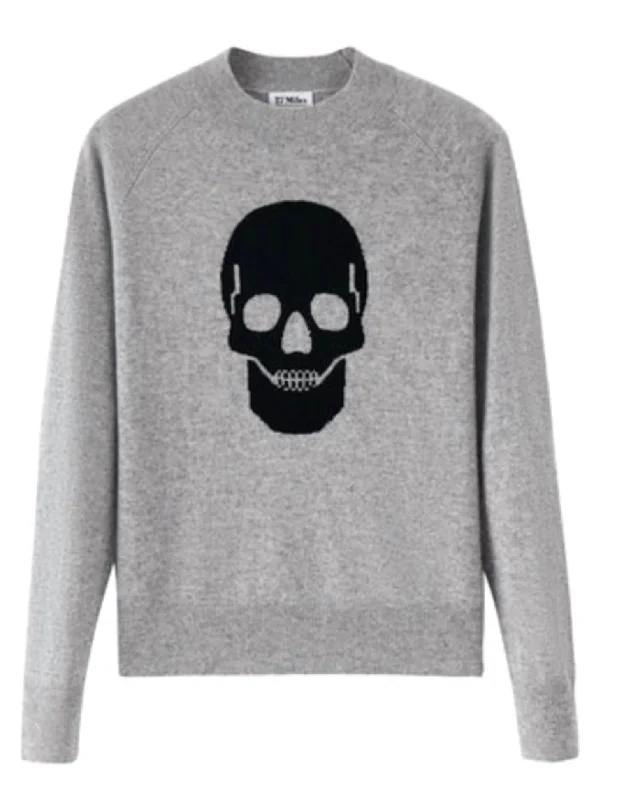 Long - Sleeve Women Sweater with Ribbed CuffsWomen's Jesibel Skull Sweater In Heather