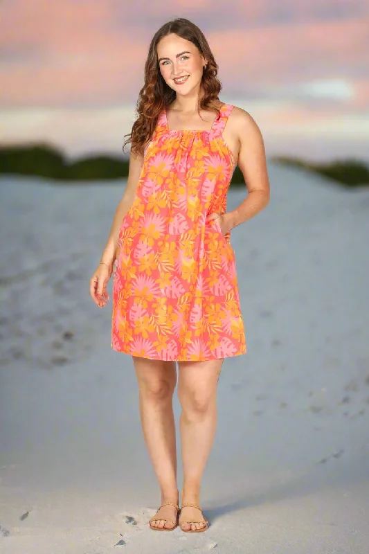 Off - the - Shoulder Women Dress for a Romantic and Feminine LookClara Short Dress in Peach Jungle