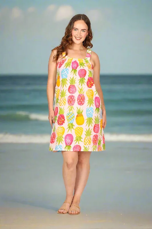 Empire Waist Women Dress to Accentuate the Bust and Conceal the WaistClara Short Dress in Tropical Sunrise