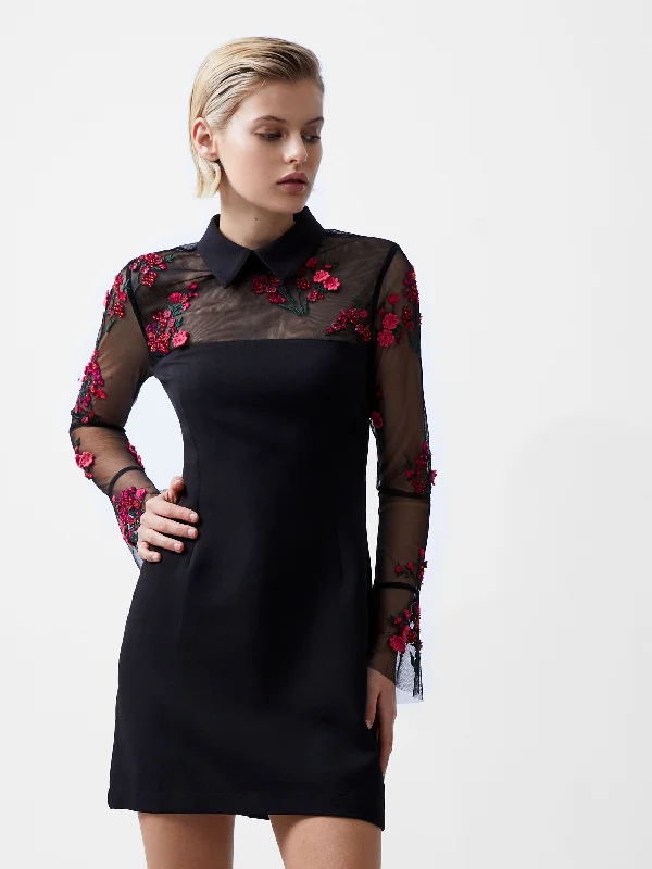 Lace - Embellished Women Dress for an Elegant and Sophisticated AppearanceDarcy Embroidered Long Sleeve Mini Dress