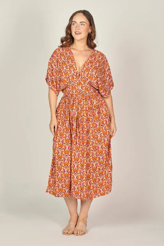 Shift Women Dress with a Simple and Classic Design for Everyday WearSelma Midi Dress in Go Go