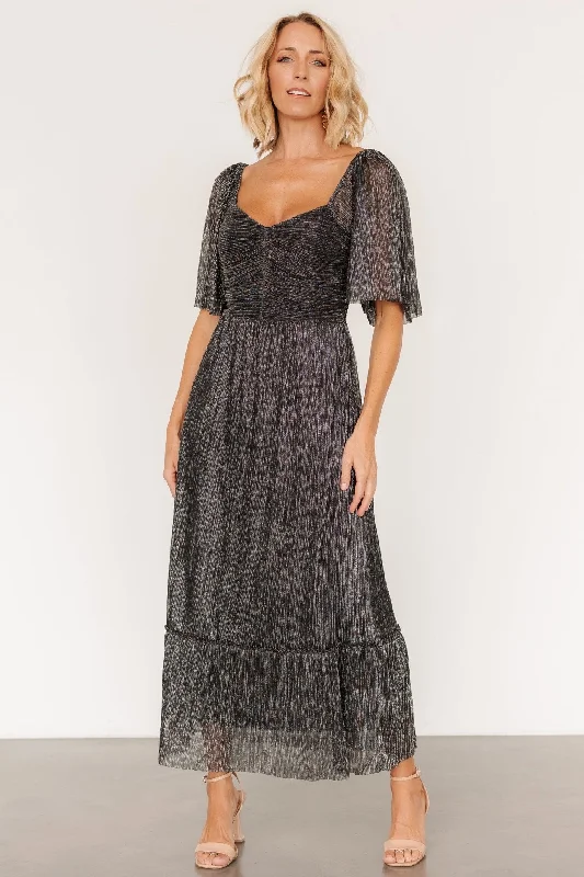 Off - the - Shoulder Women Dress for a Romantic and Feminine LookElea Shimmer Dress | Black