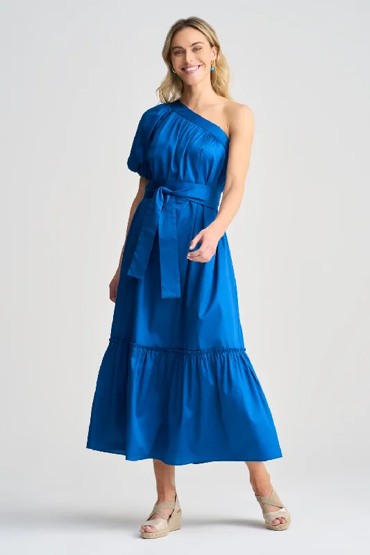 Ball Gown Women Dress with a Full Skirt for a Princess - like LookOne Shoulder Maxi Dress