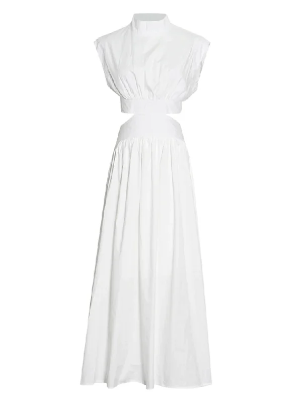 Off - the - Shoulder Women Dress for a Romantic and Feminine LookAriel Sleeveless Midi Dress - White