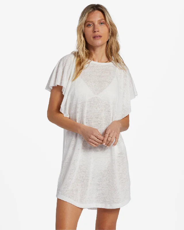 Plus Size Women Dress with a Flattering A - Line Cut for Comfort and StyleOut For Waves Cover-Up Dress - Salt Crystal 2