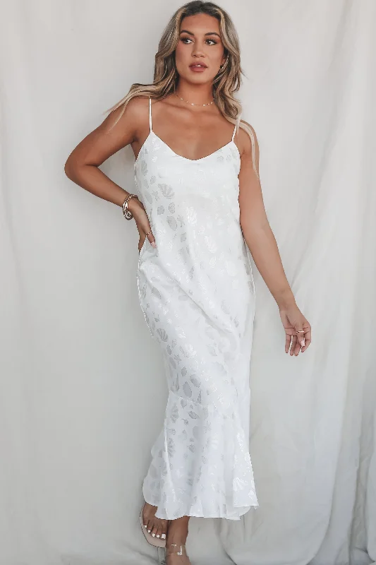 Backless Women Dress for a Sexy and Alluring Look at Evening EventsSHOW ME YOUR MUMU Uptown White Slip Dress