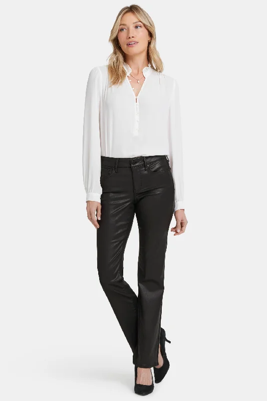 Wide - leg women jeans for a modern and relaxed vibeCoated Marilyn Straight Jeans - Black Coated