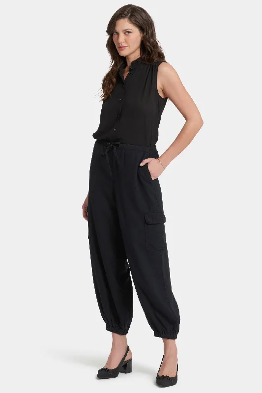 High - rise flare women jeans for a 70s - inspired lookRelaxed Cargo Ankle Pull-On Pants - Overdye Black