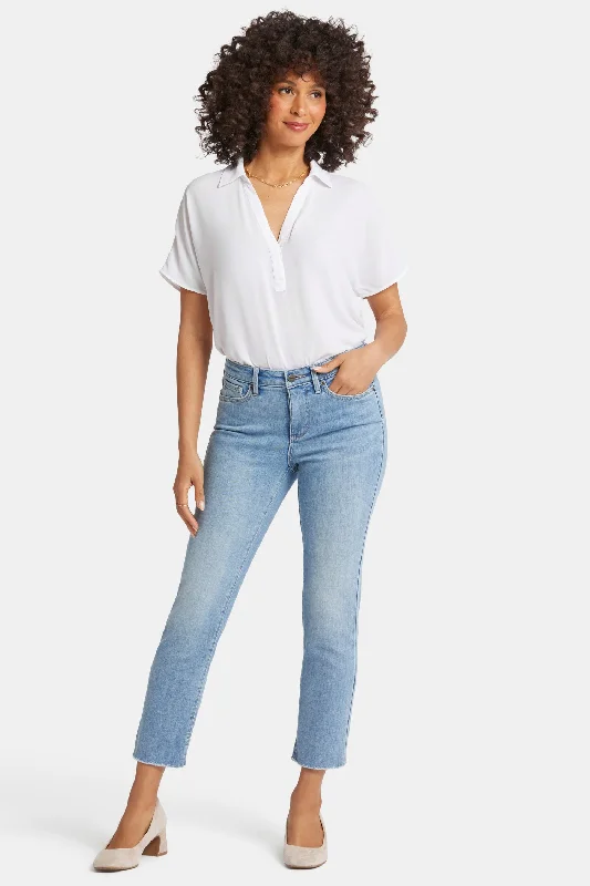 Button - fly women jeans with a traditional touchSheri Slim Ankle Jeans - Blue Valley