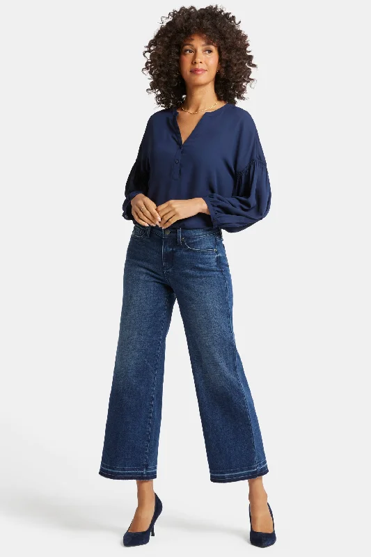 High - rise flare women jeans for a 70s - inspired lookTeresa Wide Leg Ankle Jeans - Moonlight