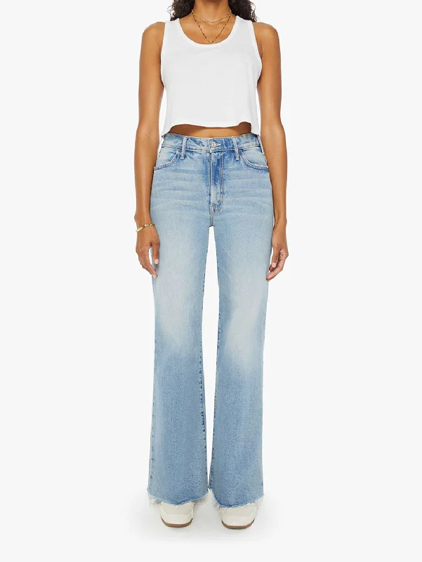 Embroidered women jeans with intricate patternsThe Hustler Roller Fray Jean - I Confess