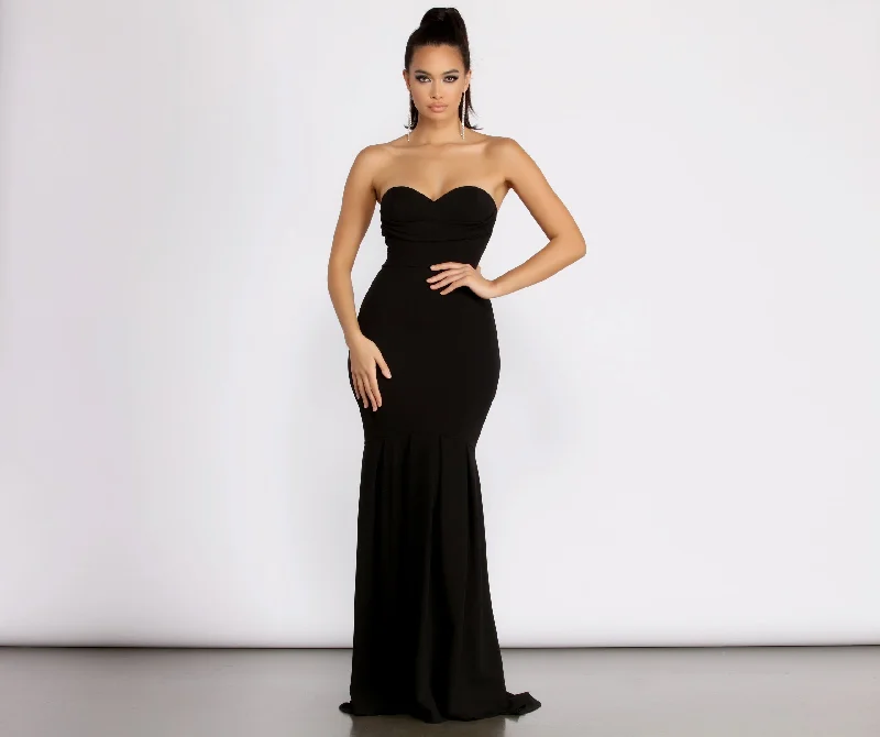 Pleated Women Dress with a Timeless and Elegant TextureAspyn Strapless Sweetheart Mermaid Formal Dress