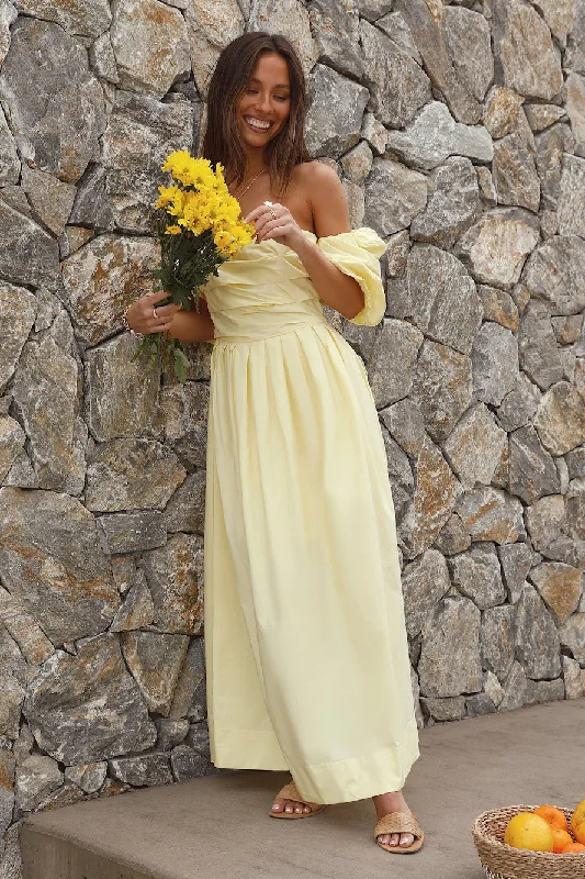 Off - the - Shoulder Women Dress for a Romantic and Feminine LookBella Maxi Off-Shoulder Dress Yellow