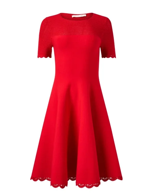 Mini Women Dress with a Short Hem for a Young and Trendy StyleCoral Knit Fit and Flare Dress