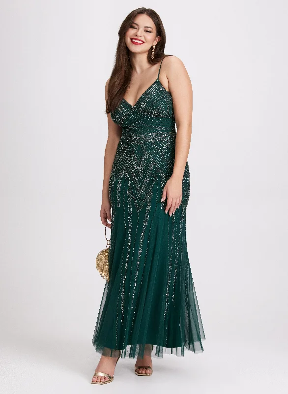 Plus Size Women Dress with a Flattering A - Line Cut for Comfort and StyleEmbellished Evening Gown