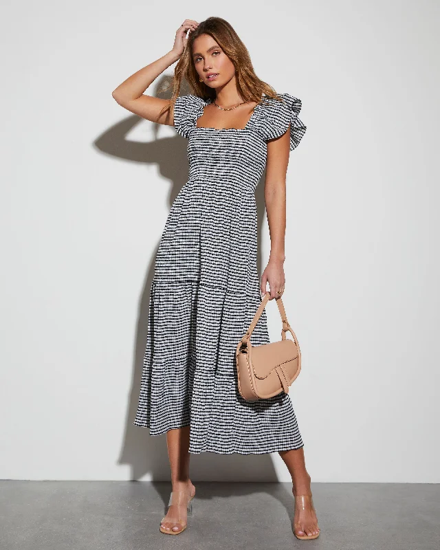 Shift Women Dress with a Simple and Classic Design for Everyday WearFables Tiered Smocked Maxi Dress