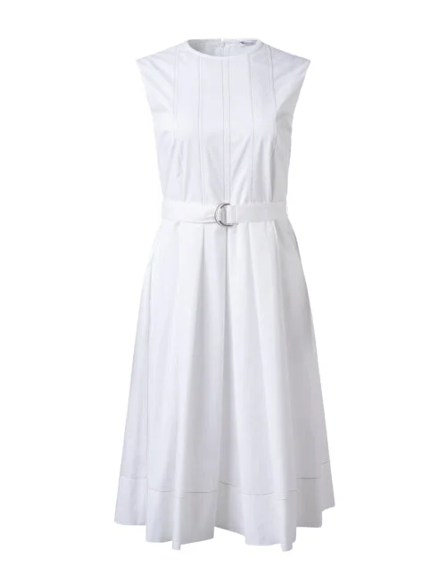 Strapless Women Dress with a Built - in Bra for Comfort and SupportWhite Belted Dress